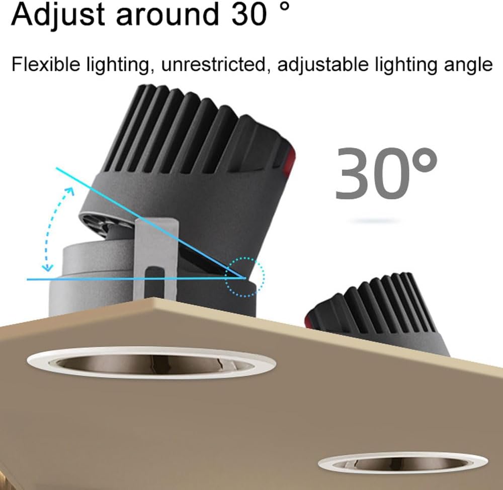 12 Pack Adjustable Angle LED Ceiling Lights, Dimmable Downlight, 7W Recessed Lighting Spotlight, LED Downlight, for Bedroom Living Room Dining Room Corridor Aisle