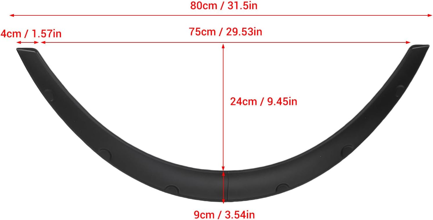 4Pcs Universal Flexible Car SUV Large Wide Body Kit 80mm Off Road Fenders Flares PU Wheel Arch Protector, Wheel Flares 80cm Arch Trim for Sedan SUV Off Road Vehicle