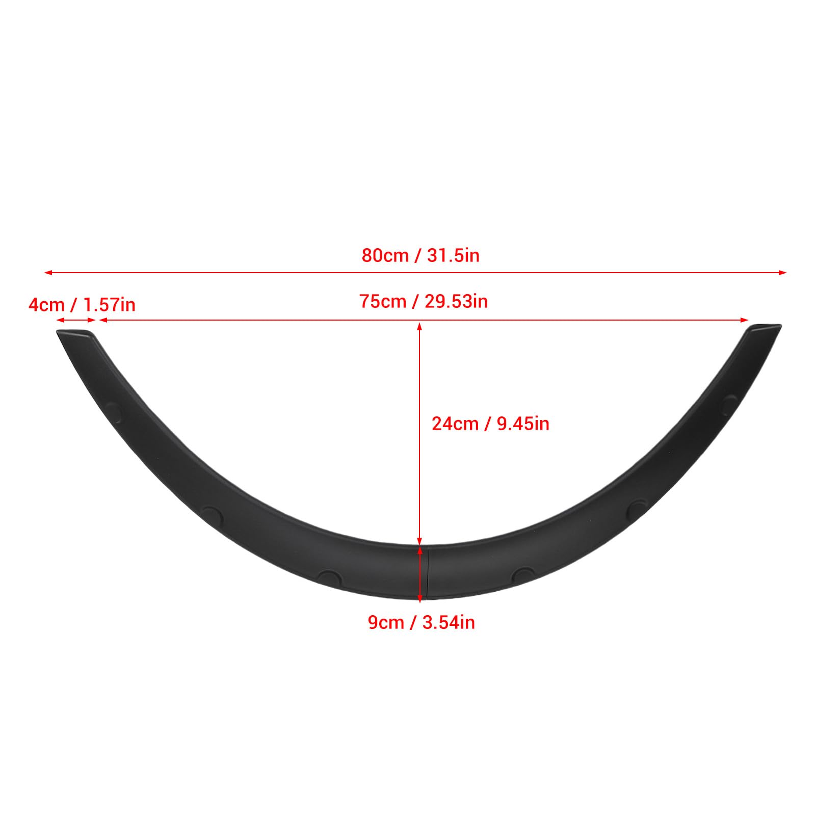 Asixxsix 4 Guardabarros Universales, Arcos de Rueda de 31,5 Pulgadas de Longitud, Kit de Cuerpo Ancho de 3.543 in, Guardabarros Todoterreno, Protector de Borde de Arcos de Rueda