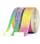3 Rolls 9 Yards Self Adhesive Crystal Rhinestone Diamond Ribbon - Bling Diamond Stickers Wrap Rol...