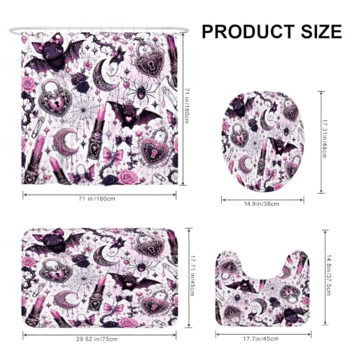 Rideau de douche anti éclaboussures imperméable violet Halloween