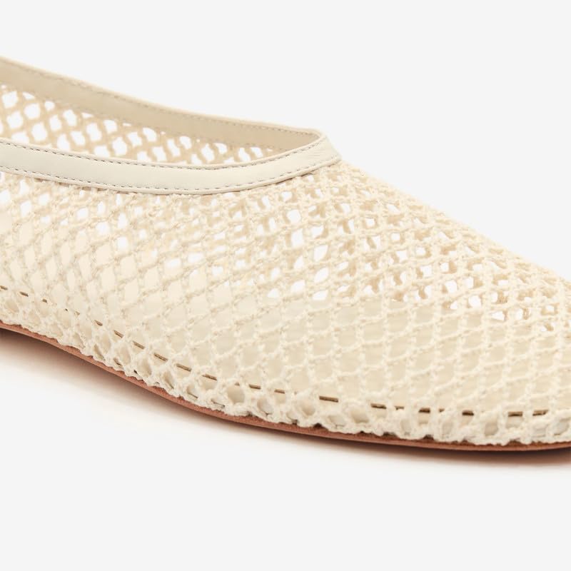 SEIFIN Mesh Ballet Flats for Women Woven Fishnet Ballerina Flats Mary Jane Flats Comfy Casual Office Daily Dress Shoes3