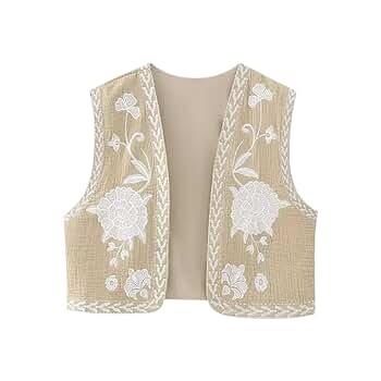 ChenKongHai Sleeveless Embroidered Vest Women Woman Summer