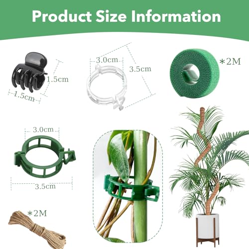 60 pcs Plant Support Clips Orchid Clips with Garden Cable Ties & Plant Tape Plastic Garden Plant Clips for Climbing Plants Flower Plastic Vine Clips Tomato Plant Support with Ties (Set A) - Image 2
