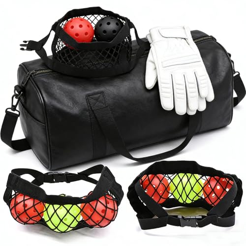 Bolsa de malla para pickleball Ciieeo ligera y portátil con cierre de cordón 6