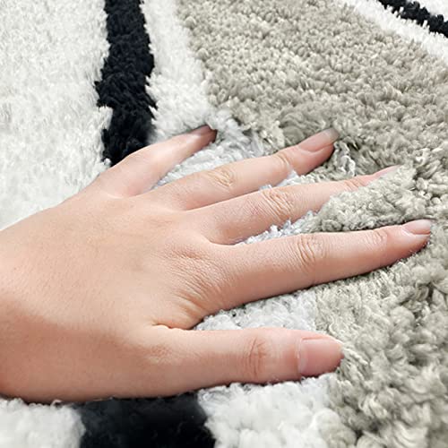 Home Queen Badezimmerteppich-Set, 4-teilig, rutschfeste Badematte mit rutschfester Gummi-Unterseite, saugfähig, zotteliger Plüsch-Teppichläufer für Badewanne, Badezimmerboden, maschinenwaschbar – Bild 8