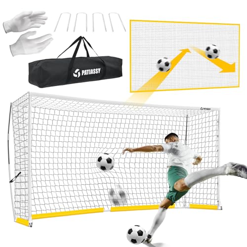 Patiassy 12x6FT Soccer Goal with Rebounder Net, 2 in 1