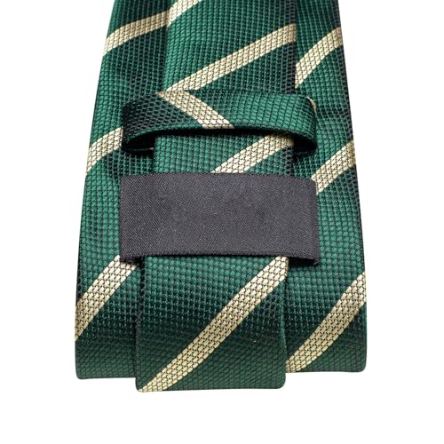 Image of Dubulle Silk Ties Set for Men Formal Paisley Striped Necktie Pocket Square Cufflinks 3PCS Sets Wedding Business Party