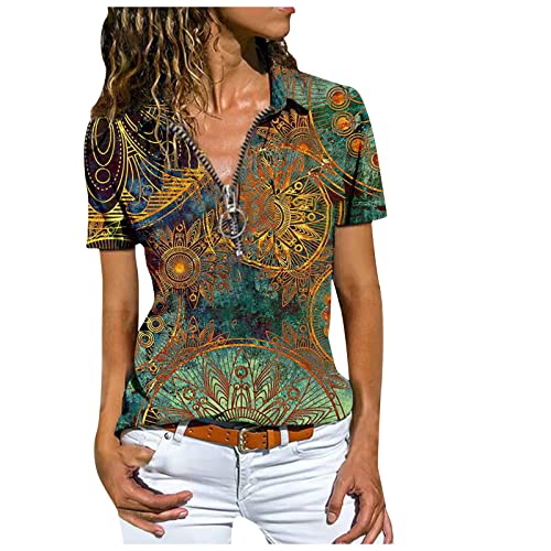 Longshirt Damen Kurzarm,blaues t Shirt,Karierte Hemden,JGA...