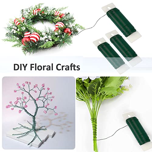 green floral wire 3 pack 117 yards 22 gauge flexible paddle wire for crafts christmas wreaths treegarland and floral arrangements