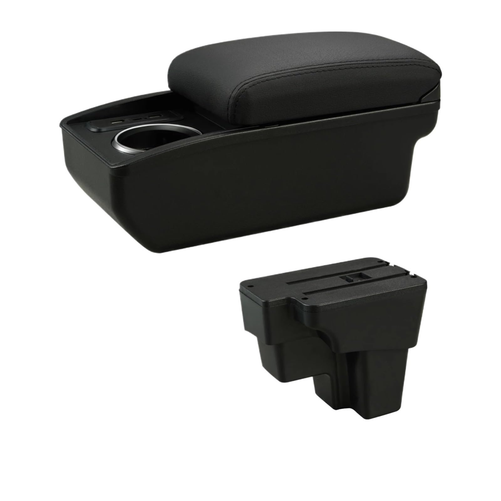 UMDJJU For KIA For RIO 2003-2007 Car Armrest Retrofit Part Storage Box Accessorie Car Centre Console Armrest Box(C2 Black Line 6USB)