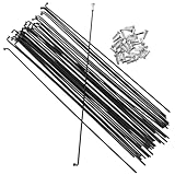 VORCOOL 36Pcs 14G J Bend Bicycle Mountain Bike Steel with Carbon Spokes and Nipples 260mm - Image 1