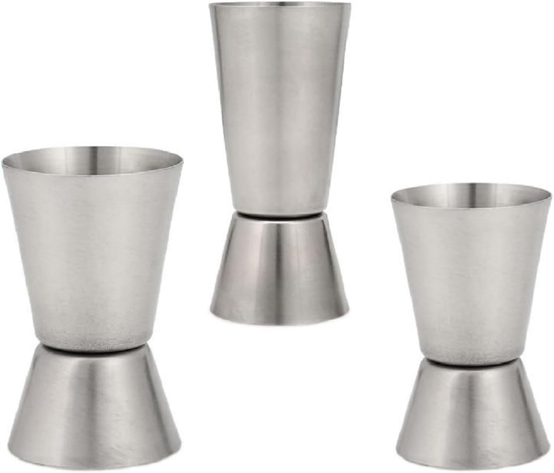 Dynore Stainless Steel Double Sided Set of 3 Tall Peg Measure Set- 15/30, 20/40, 30/60 ml