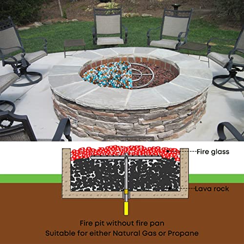Stanbroil 18 Inch Round Fire Pit Burner Ring For Natural Gas & Propane Fire Pit Fireplace - 304 Stainless Steel Fire Pit Burner For Indoor & Outdoor, Btu 147,000 Max #TOP6
