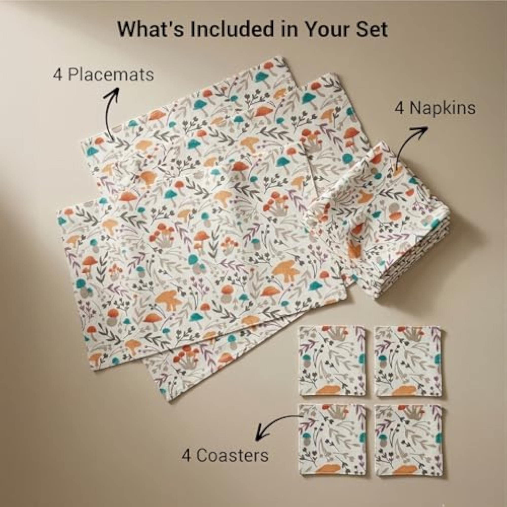 Essentials Splendor Kitchen Linen Set of 12, 100% Cotton