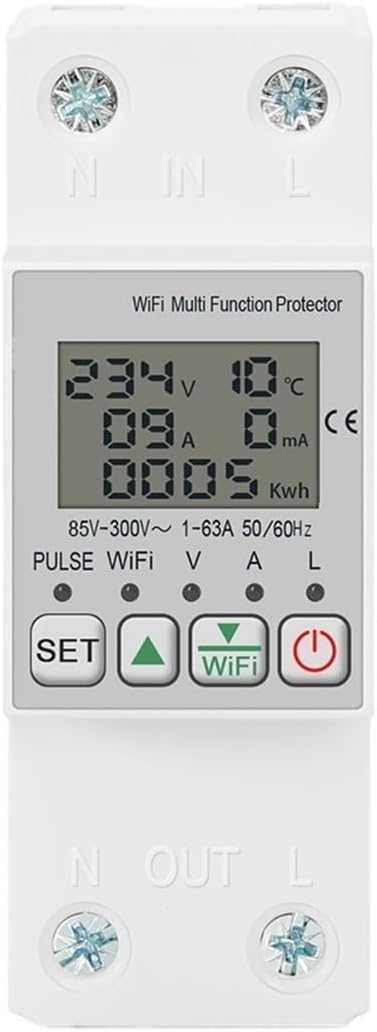 1PCS 63A 110V 220V WiFi Electric Energy Meter kilowatt Hour metering Switch Timer with Voltage and Current Leakage Protection