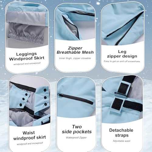 HOUZONIY Traje de nieve para mujer, conjunto de chaqueta de esquí y pantalones de esquí, chaqueta de nieve impermeable y cálida con capucha desmontable para esquiar y hacer snowboard, M - imagen 5