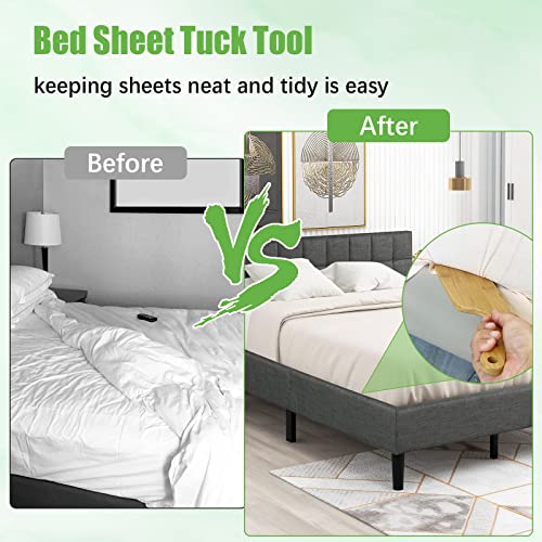 Edudif Bed Sheet Tucker Tool Bed Tucker Tool Durable Bamboo Bed Maker Tool Ergonomic Mattress Lifter Tool To Keep Sheets In Place For Family Hotels To Change Sheets (Bamboo 1 Pcs) #TOP3