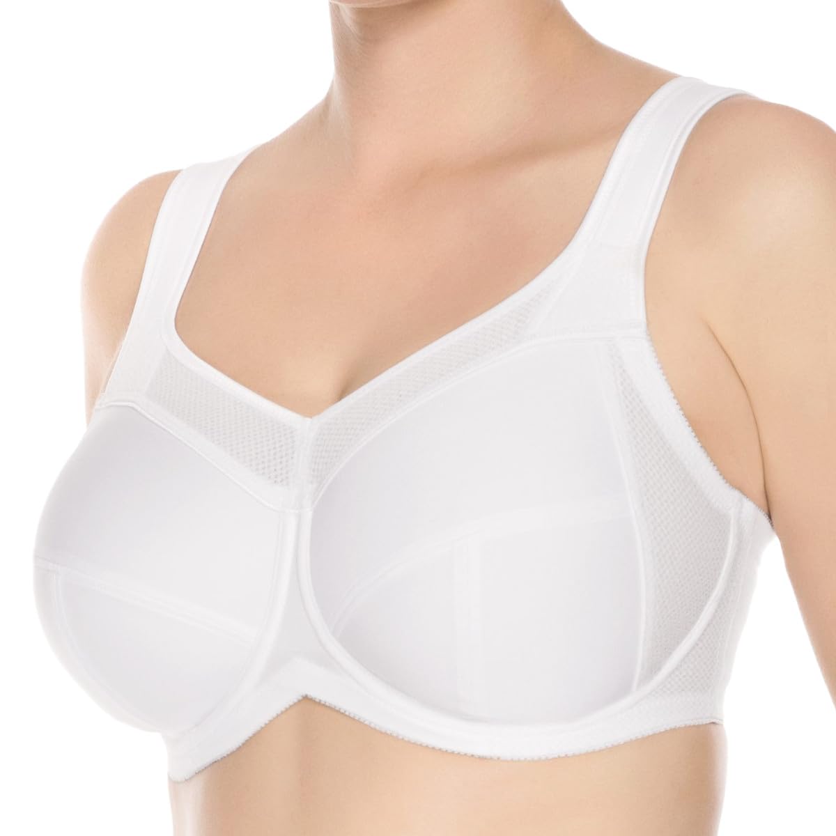 Ulla Dessous - Kate Sport und Entlastungs-BH mit Bügel - 6024 - Gepolsterte Träger, Viergeteilte Cups, Atmungsaktiv und Stützend