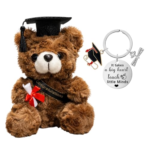 QhgPnt Graduation Bear Dark Brown Teddy Bear With Cap Keepsake For Graduates Home Decoration Commemoration Single Piece Set With Keychain