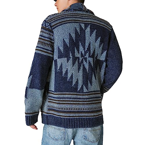 Lucky Brand Men's Southwestern Print Shawl Cardigan2