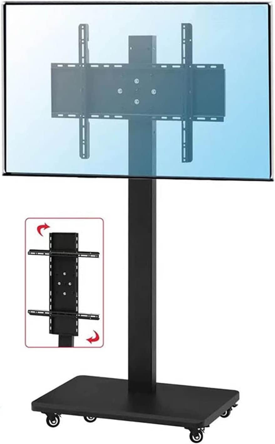 Rolling/Mobile TV Cart with Wheels for 26-55 Inch TVs, Height Adjustable Rolling TV Stand Hold Up to 50kg/110 Lbs, Max VESA 400x400mm TV Mount TV Stand