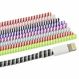 rancco cable protector wire repair pet cord protector headphone saver 8 pc spiral cable strain relief cable wrap tube charger cord sleeve for iphone mac lightning cable usb date cable 3 9ft pc 