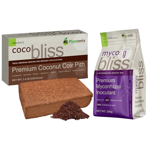 Coco Coir Brick y Myco Bliss Granular para Plantas