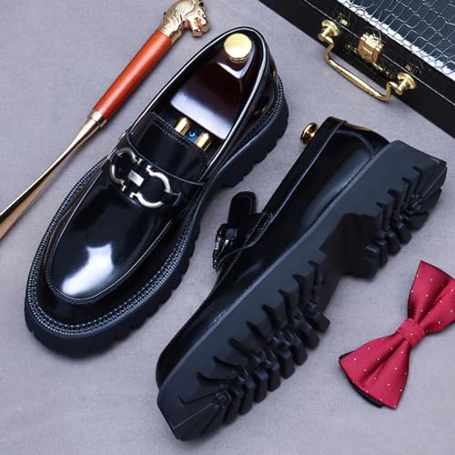 Men's Round-Toe Loafers, Genuine Leather Boat Shoes, Buckle Walking Shoe Casual Leather Shoes for Male3