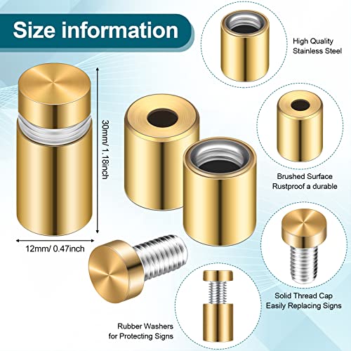 Image of 8 Sets Standoff Screws for Acrylic, Stainless Steel, 0.47 x 1.18 Inch