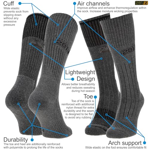 281Z Military Lightweight Boot Socks - Tactical Trekking Hiking - Outdoor Athletic Sport2