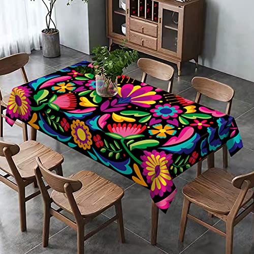 Hafangry Mexican Cinco De Mayo Tablecloth Mexico Let's Fiesta Party Decoration Day Of The Dead Home Dining Room Kitchen Table Decor-60×84 Inch #TOP1