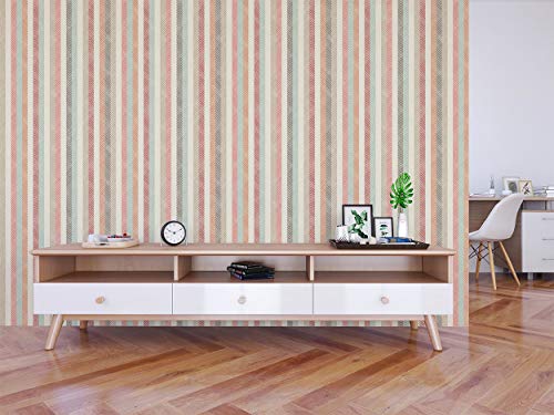 Image of DWELLSINDIA Chevron Stripes Self Adhesive Wallpaper Waterproof, Scratch Resistant, Laminated 41cm x 244cm