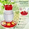 Fchstaer Glass Hummingbird Feeders for Outdoors Hanging 16oz 2 Pack Clear Pineapple Bee & Ant Proof 360°Perch Leakproof Easy Clean with 6 Feeding Ports Gifts for Mom #5
