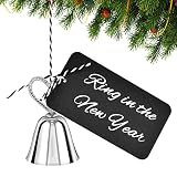 4 Piece New Year Metal Jingle Bells Set Ring in The New Year Decor Christmas Bell Ornament with Card