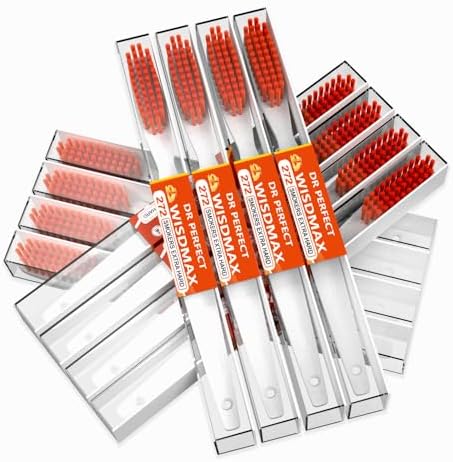 DR PERFECT Extra Hard Toothbrushes Firm Toothbrush for Smoker's Teeth Whitening Pack of 12