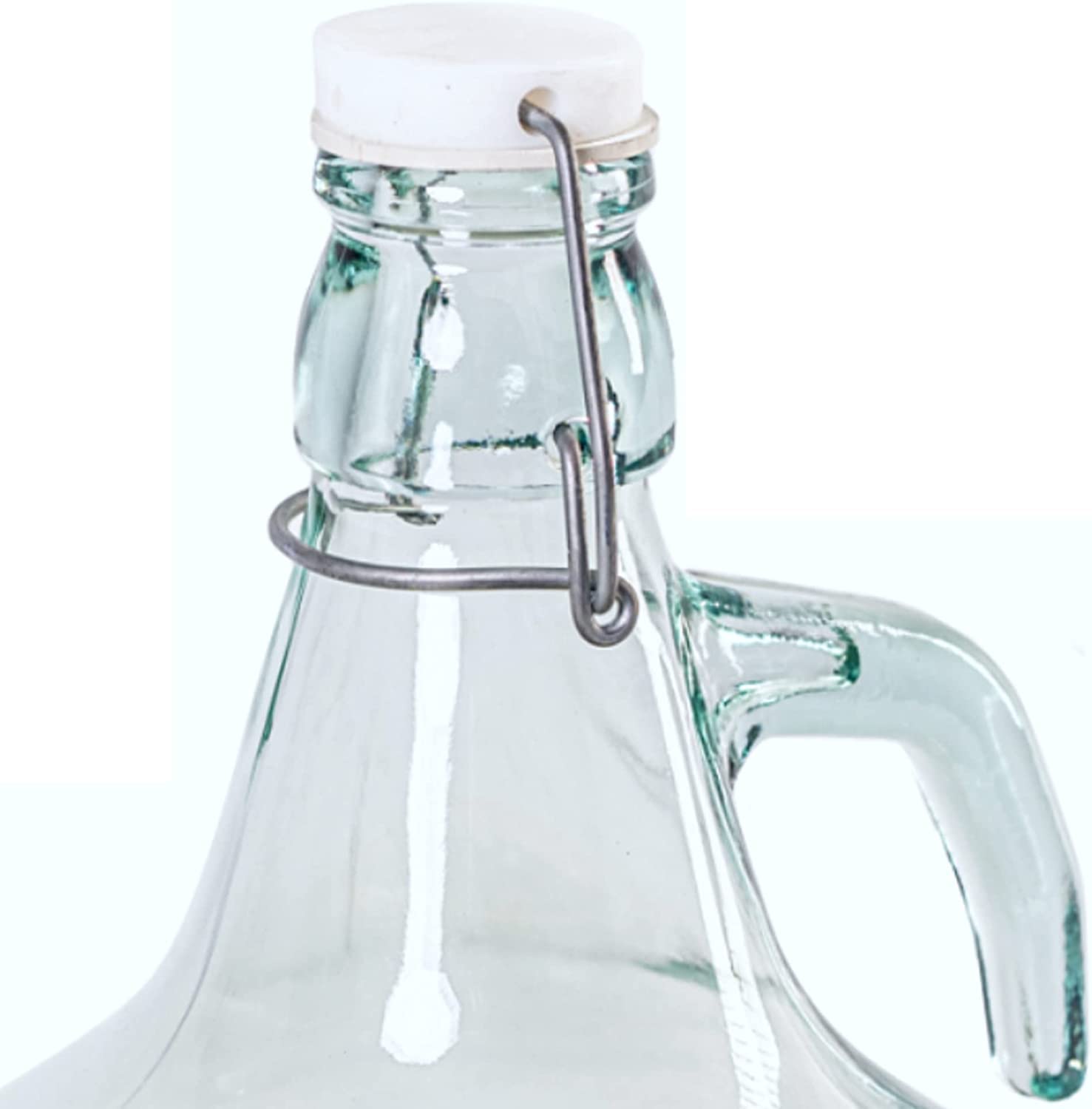 MIKONI 3 STÜCK 5L Gärballon mit BÜGELVERSCHLUSS und GELB Kunststoffkorb Flasche Glasballon Weinballon Bügelflasche