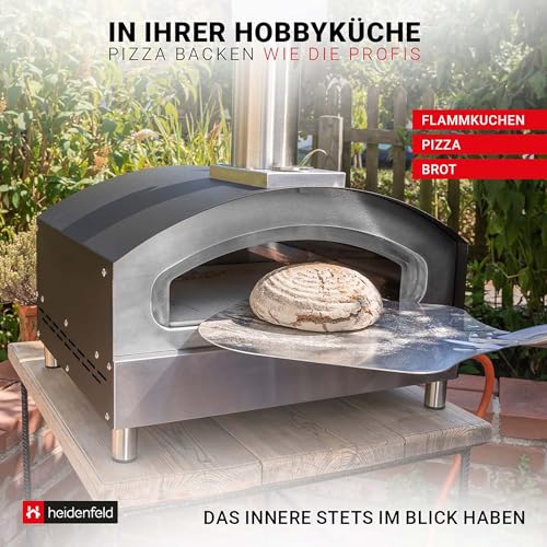Foto von Heidenfeld Gas Pizzaofen Venezia | Bis zu 500°C | Gasofen (Silber)