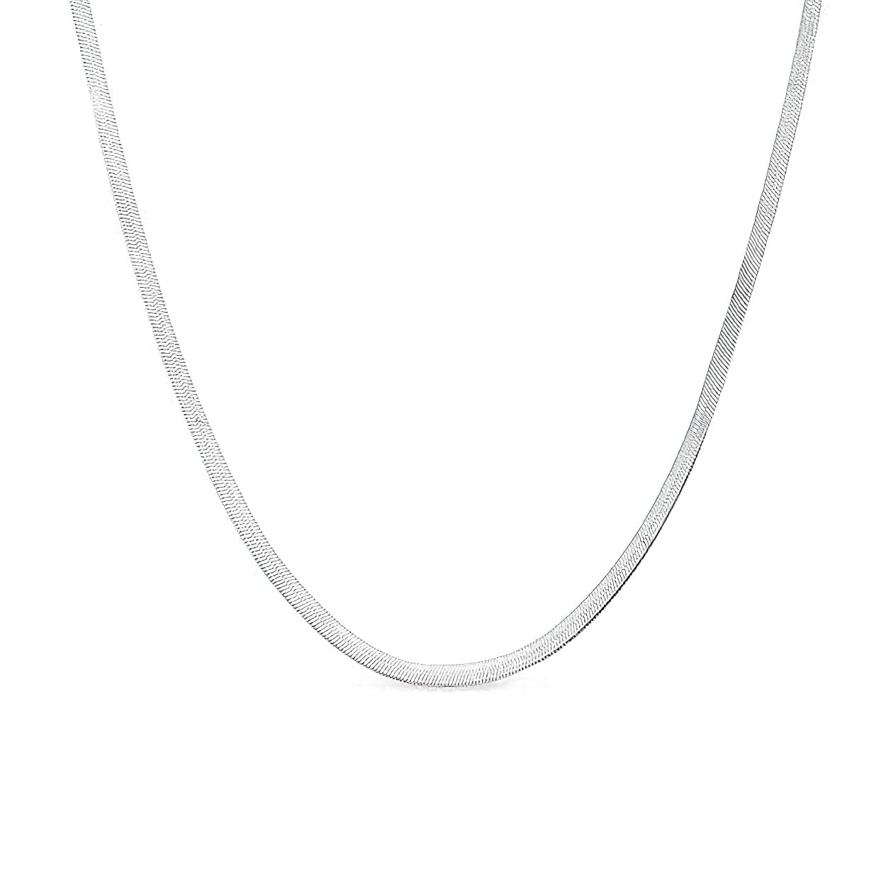 Snake Chain 18 Inch Gold Silver Plated Flat Necklace for Men and Women-image-29