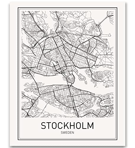 Stockholm Map Sweden Poster Stockholm Poster Modern Map Art City Map Posters City Prints City Poster Sweden Art Scandinavian Art City Map Wall Art Minimalist Prints Sweden Map 8x10