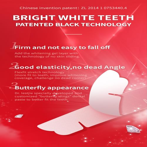 Image of (2 Boxes) 14-Day Sensitive Teeth Whitening Strips with Probiotics, Butterfly Fit Design for 360Teeth Coverage | Includes Portable Oral Care Kit (Floss + Mirror) Gentle, Fresh Breath and Whiter Smile