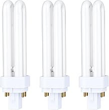 B4U 3 Pack G24Q-1 CFL Light Bulbs, 13W 4 Pin Energy Saving Light Bulb, Natural White 4000K, 4 Pin Bathroom Light Bulbs, 900LM