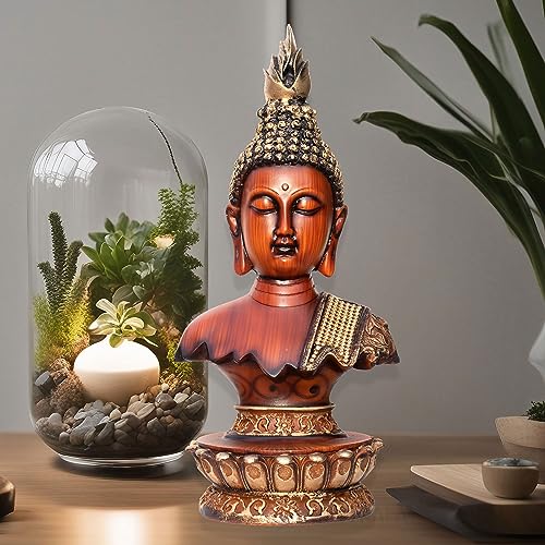 12-inch Serene Buddha Statue Wooden Finish Poly-Resin Meditation Sculpture for Mindfulness, Peace, Spiritual Enlightenment and Home Decor — photo — 4 of 9