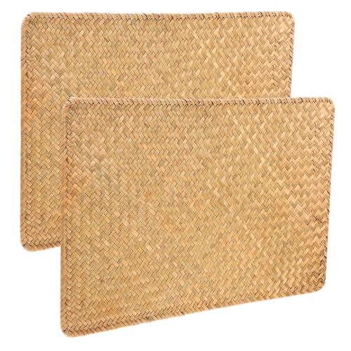 Sets de table herbe de mer rectangulaires résistants chaleur tapis de table rétro 6 pcs - 5