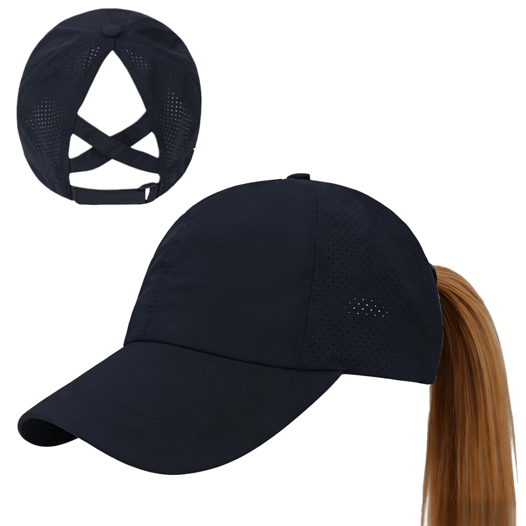 Gorra de Béisbol Mujer Cola de Caballo Verano Transpirable Gorra Secado rápido del Deporte Ponycap de High Messy Bun Ajustable Buckle — view 13