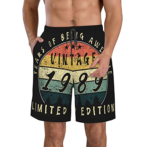 Maillot de bain vintage 1989 homme évite les irritations, short court sport avec doublure