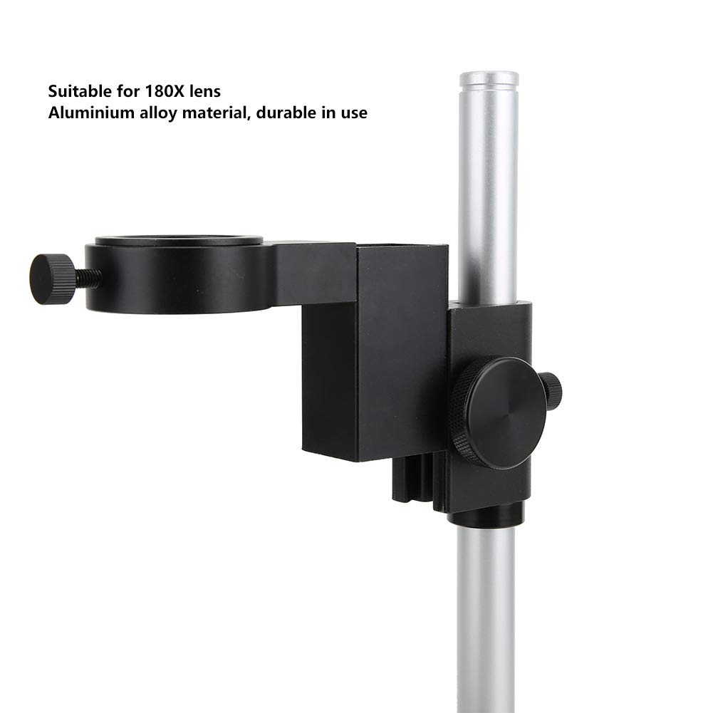 FTVOGUE Stojak na Mikroskop Wspornik Mikroskopu ze Stopu Aluminium z Adapterem 50 Mm 22 Mm do Obiektywu 180X Metalowa Podpórka z regulacją Wysokości dla Użytkowników Wykonujących inspekcję