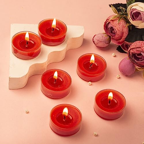 Image of AuraDecor Scented Soy Wax Acrylic Tealight Candle, Organic Luxury Aroma, Aromatic /Aromatherapy Candle || Burning Time Upto 4 Hours (Dark Love, Pack of 12 Tealights)