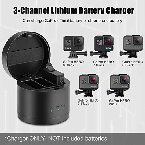 Cargador de batería Go Pro 8 que carga 3 celdas a la vez 2