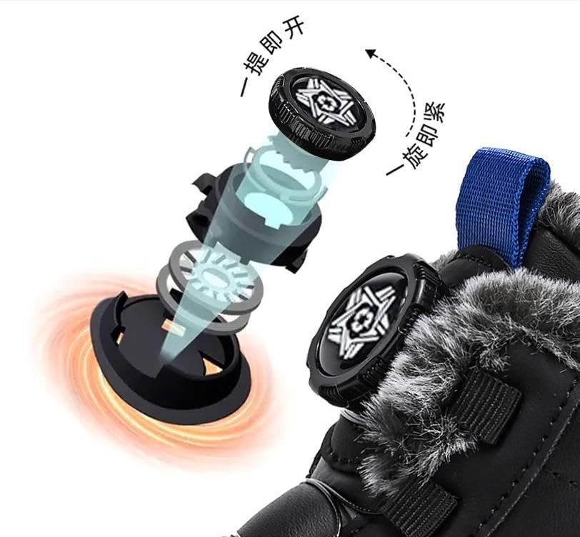 Kids/Girls/Boys Winter Warm Hiking Snow Boots Outdoor Insulated Fur Lined Waterproof Ankle Shoes Winter fleece sneakers 6